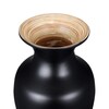 Hastings Home Hastings Home Handcrafted 14 inch Tall Decorative Glazed Urn Bamboo Vase for Plants (Black) 844449ZUN